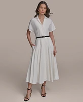 Donna Karan New York Women's Belted Cotton Shirtdress