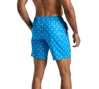 Original Penguin Men's Slim Fit Logo Print Drawstring 7" Swim Trunks