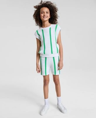 Epic Threads Big Girls Striped Crochet Knit Top Shorts Exclusively At Macys