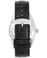 Abingdon Co. Women's Amelia Swiss Gmt Black Leather Strap Watch 40mm