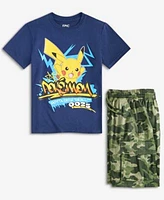 Epic Threads Little Big Boys Pikachu Pokemon Graphic T Shirt Camo Cargo Shorts Exclusively At Macys