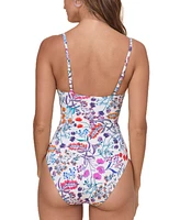 Andie Women's Amalfi Striped Scoop-Neck One-Piece Swimsuit