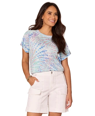 Democracy Petite Printed Short-Sleeve Scoop-Neck T-Shirt