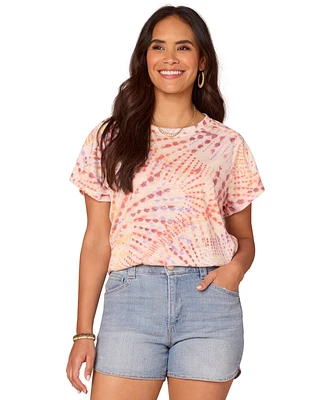 Democracy Petite Printed Short-Sleeve Scoop-Neck T-Shirt