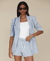 Avec Les Filles Women's Oversized Striped Blazer