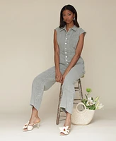 Avec Les Filles Women's Cotton Carpenter Jumpsuit