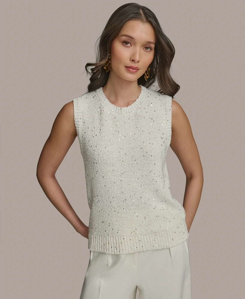 Donna Karan New York Women's Sequined Sleeveless Sweater