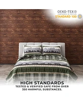 Linery & Co. Mountain Scape & Plaid Microfiber Quilt Set With Shams