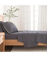 Cotton Blend Double-Brushed Heathered Flannel Bed Sheet Set