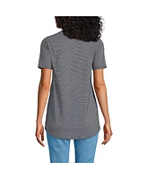 Lands' End Women's Tall Short Sleeve Power Performance Scoop Neck Curved Hem Tunic Tee