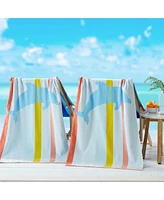 Linery & Co. 100% Cotton Jacquard 2 Pack Summer Beach Towels