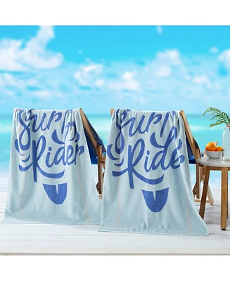 Linery & Co. 100% Cotton Jacquard 2 Pack Summer Beach Towels