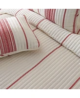 Linery & Co. Farmhouse Stripe Microfiber Quilt Set With Shams