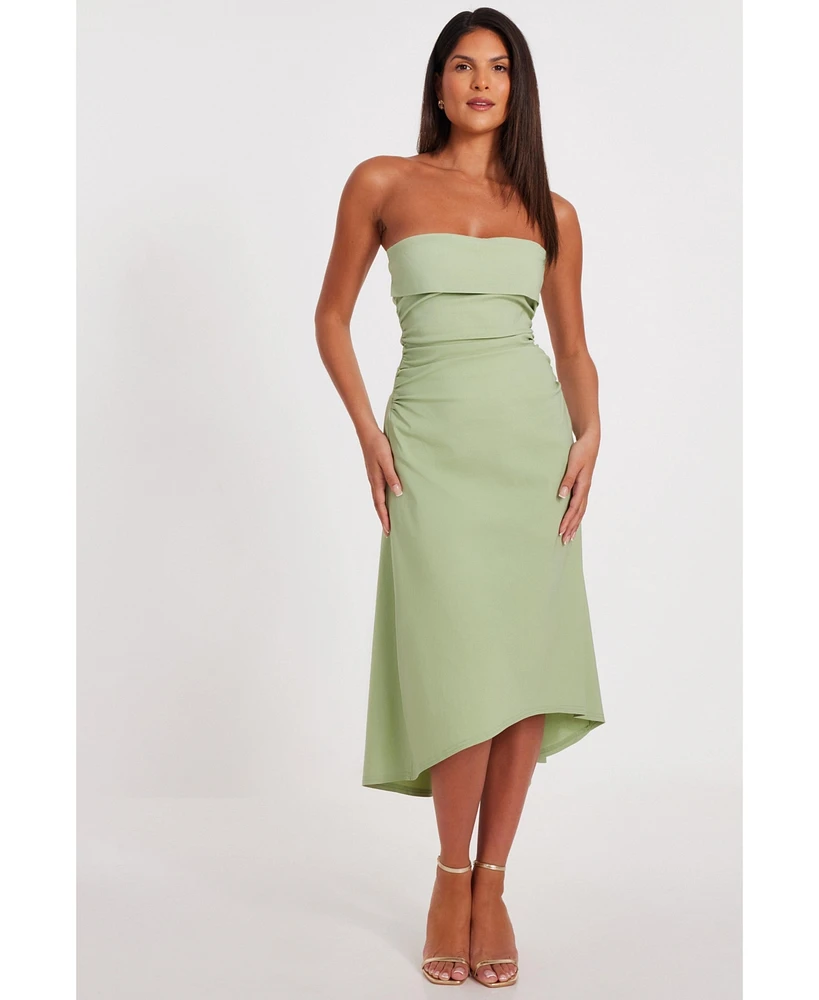 Quiz Women's Bengaline Bandeau Midi Dress