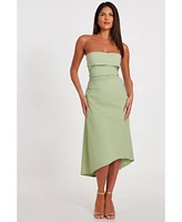 Quiz Women's Bengaline Bandeau Midi Dress