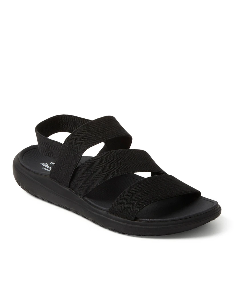 Dearfoams Women's Emilia Elastic Gore Strappy Sandal