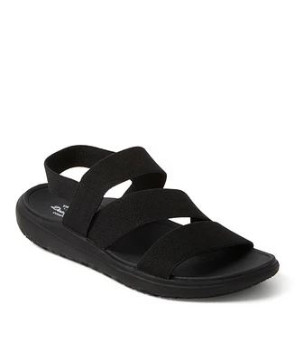 Dearfoams Women's Emilia Elastic Gore Strappy Sandal