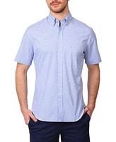 Tailorbyrd Men's Signature Micro Gingham Short Sleeve Shirt