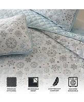 Linery & Co. Snowflake Microfiber Quilt Set with Shams