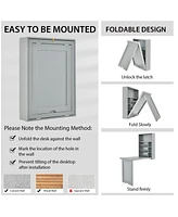 Wall-Mounted Fold-Out Convertible Floating Desk Space Saver