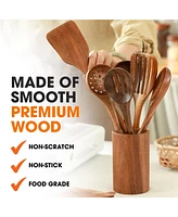 Cheer Collection 9 Piece Wooden Spatula Set
