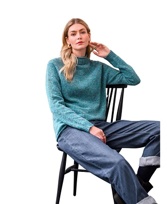 Celtic & Co. Women's Donegal Mock Neck Sweater