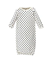 Touched by Nature Baby Girls Organic Cotton Long-Sleeve Gowns 3pk, Heart, 0-6 Months