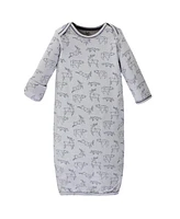 Touched by Nature Baby Boys Organic Cotton Long-Sleeve Gowns 3pk, Happy Camper, 0-6 Months