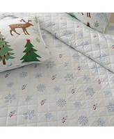 Linery & Co. Christmas Trees Microfiber Quilt Set With Shams