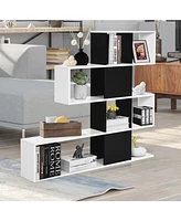 5-Tier Bookshelf Corner Ladder Bookcase with Storage Rack