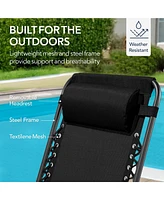 Best Choice Products Folding Outdoor Zero Gravity Rocking Lounge Chair w/ Headrest Pillow