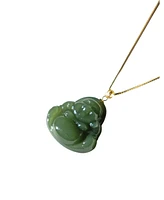 buddha — Green jade pendant necklace