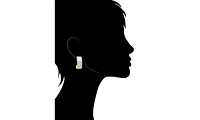 Enamel and Cz Hoop Earring