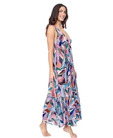 Profile by Gottex Women's Aura V Neck Maxi Mesh Dress