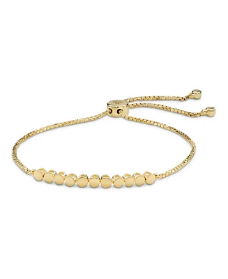 Devata Round Link Box Chain Slider Bolo Bracelet in 14K Gold, Fits 6.0 in to 8.0 in wrist, approx.4.5 grams