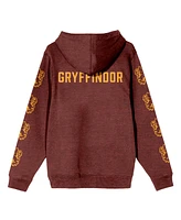 Harry Potter Men's Gryffindor Quidditch Pullover Hooded Sweatshirt-x-Large