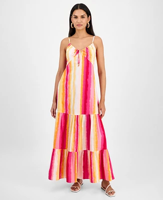 I.n.c. International Concepts Women's Cotton Tiered Maxi Dress, Exclusively at Macy's