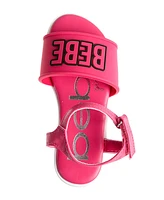 Bebe Little Girls Flat with Rhinestone Dangle Charm Sandals