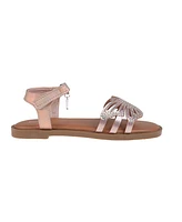 Bebe Little Girls Flat with Butterfly Rhinestone Welt Sandals