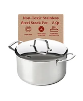 Alva Maestro Stainless Steel Cookware Set, Stock Pot and Sauce Pan Set with Lid, Non Toxic Pfas, Pfoa & Ptfe Free, Compatible with All Stovetops, Oven