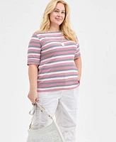Style Co Plus Size Printed Elbow Sleeve Knit Top Cargo Capri Pants Exclusively At Macys