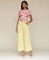 Avec Les Filles Women's High-Waist Cropped Carpenter Jeans