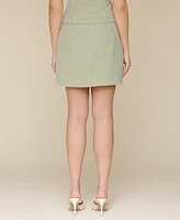 Avec Les Filles Women's Bow-Trim Gingham Mini Skirt