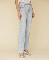 Avec Les Filles Women's Diamante Straight-Leg Jeans