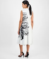 T Tahari Women's Placement Floral Fit & Flare Dress
