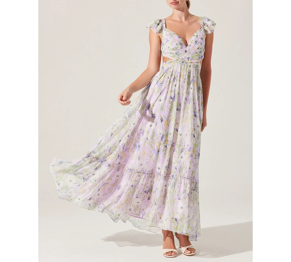 Astr the Label Women's Primrose Lace-Up-Back Maxi Dress