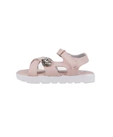 Bebe Little Girls Sporty with Flower Gem Accent Sandals