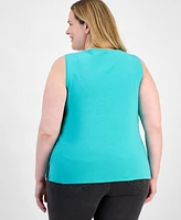 Style & Co Plus Boat-Neck Knit Tank Top, Exclusively at Macy's