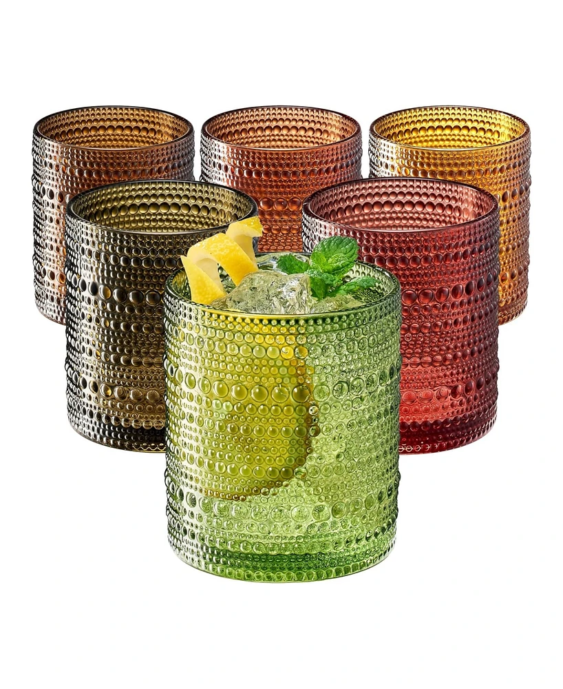 The Wine Savant Khen Hobnail Beaded Highball Tumbler, Set of 6