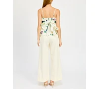 En Saison Women's Ashley Cotton Babydoll Peplum Top